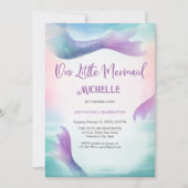 魔法の虹色の小さな人魚 海の下 招待状 (正面)