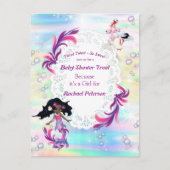魔法の虹色の赤ちゃん人魚のパーティーシャワー ポストカード (正面)