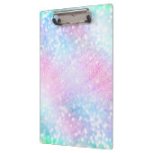 魔法の虹色グリッタースパークルズピンクデザイン クリップボード (左)