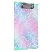 魔法の虹色グリッタースパークルズピンクデザイン クリップボード (右)