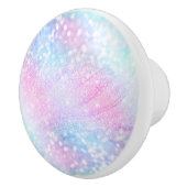 魔法の虹色グリッタースパークルズピンクデザイン セラミックノブ (右)