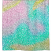 魔法の虹色グリッターホログラフィックイメージ シャワーカーテン (正面)