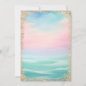 魔法の虹色グリッター人魚 海の下 招待状 (裏面)