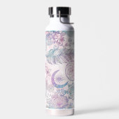 魔法の虹色グリッター羽毛ドリームキャッチャー ウォーターボトル (左面)