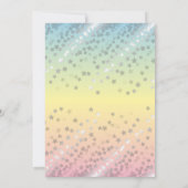 魔法の虹色ユニコーンの女の子の誕生日パーティー 招待状 (裏面)