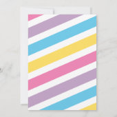 魔法の虹色ユニコーンの誕生日招待状 招待状 (裏面)