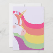 魔法の虹色ユニコーン誕生日 サンキューカード (裏面)