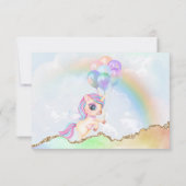 魔法の虹色ユニコーン サンキューカード (裏面)