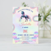 魔法の虹色ユニコーン ハッピーバースデーパーティー サンキューカード (スタンド正面)