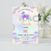 魔法の虹色ユニコーン ハッピーバースデーパーティー サンキューカード (スタンド正面)