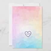 魔法の虹色水彩ファンタジー城の誕生日 招待状 (裏面)