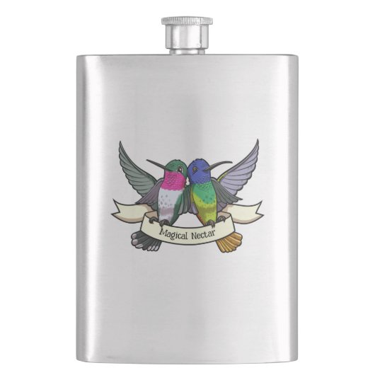魔法の蜜かわいいハチドリのホールディングリボン フラスク (正面)