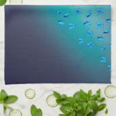 魔法の蝶々グリーンティータオル キッチンタオル (折り畳み)