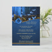 魔法の蝶あなたの写真ポスト結婚式パーティー 招待状 (スタンド正面)