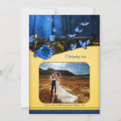 魔法の蝶あなたの写真ポスト結婚式パーティー 招待状 (裏面)