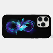 魔法の蝶と輝くインフィニティ iPhoneケース (裏面横)