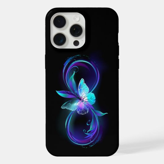 魔法の蝶と輝くインフィニティ iPhoneケース (裏面)