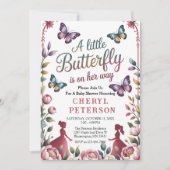 魔法の蝶のベビーシャワー 招待状 (正面)