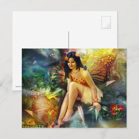 魔法の蝶の妖精 ポストカード (正面/裏面)