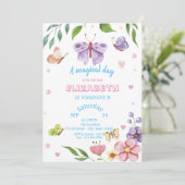 魔法の蝶ストライプの誕生日 招待状 (スタンド正面)