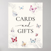 魔法の蝶ブライダルシャワーカードとギフト ポスター (正面)