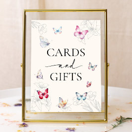 魔法の蝶ブライダルシャワーカードとギフト ポスター