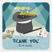 魔法の表示誕生日の名前から感謝 スクエアシール (正面)