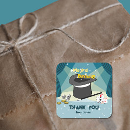 魔法の表示誕生日の名前から感謝 スクエアシール