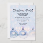 魔法の装飾メタリッククリスマスボールパーティー 招待状 (正面)