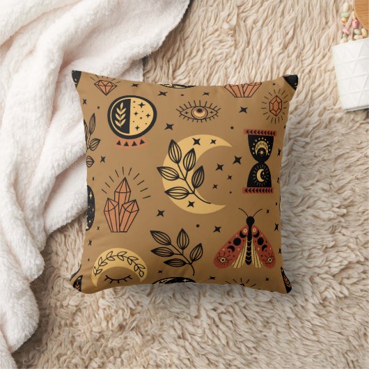 魔法の要素を使ったシームレスな模様 クッション (ブランケット)