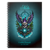 魔法の要素を持つフクロウ。 ノートブック (正面)