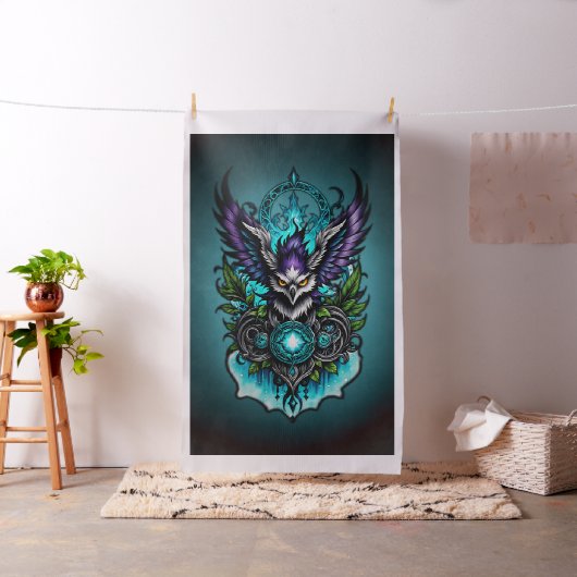 魔法の要素を持つフクロウ。 ファブリック (インサイチュ)