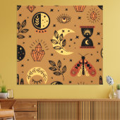 魔法の要素：魅力的なシームレスなパターン キャンバスプリント (インサイチュ (リビング))