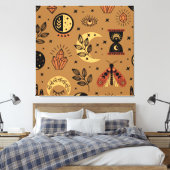 魔法の要素：魅力的なシームレスなパターン キャンバスプリント (インサイチュ (寝室))