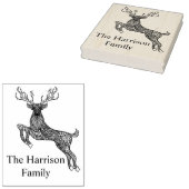 魔法の角鹿と鳥の鳩 ラバースタンプ (押印)