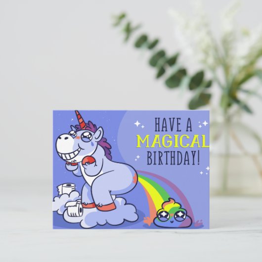 魔法の誕生日をお過ごしください | 誕生日おめでとう ポストカード (スタンド正面)