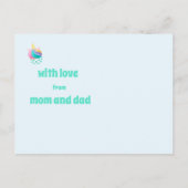 魔法の誕生日を過ごしてね、かわいい子供たちのユニコーン ポストカード (裏面)