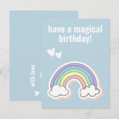 魔法の誕生日を！かわいい子供たちユニコーンレインボー ポストカード (正面/裏面)