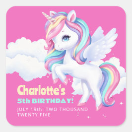 魔法の誕生日パーティーにぴったりのステッカー スクエアシール