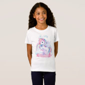 魔法の誕生日パーティーに女の子のTシャツ。 Tシャツ (正面フル)
