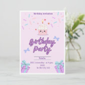 魔法の誕生日パーティーのご招待 招待状 (スタンド正面)