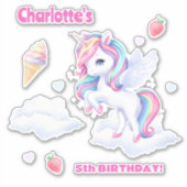 魔法の誕生日パーティーのステッカー シール (正面)