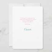 魔法の誕生日パーティーへの感謝カード。 サンキューカード (裏面)