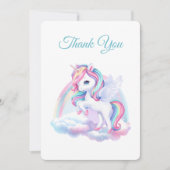 魔法の誕生日パーティーへの感謝カード。 サンキューカード (正面)