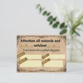 魔法の誕生日パーティー 魔法使いまたは魔女のための ポストカード (スタンド正面)