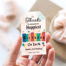 魔法の誕生日モダンガールバースデーパーティー ギフトタグ