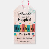 魔法の誕生日モダンガールバースデーパーティー ギフトタグ (正面)