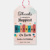 魔法の誕生日モダンガールバースデーパーティー ギフトタグ (裏面)