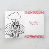 魔法の誕生日ユニコーンバタフライ カード (内部)