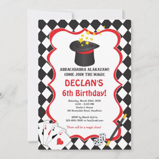 魔法の誕生日招待状、魔法の誕生日招待 招待状 (正面)